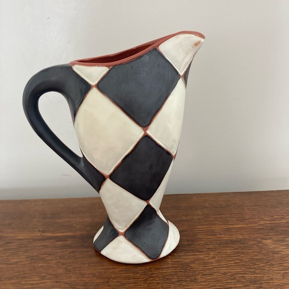butter toast Other - Michael Lamar - Butter Toast Pottery Checkered Ceramic Pitcher - Black and White